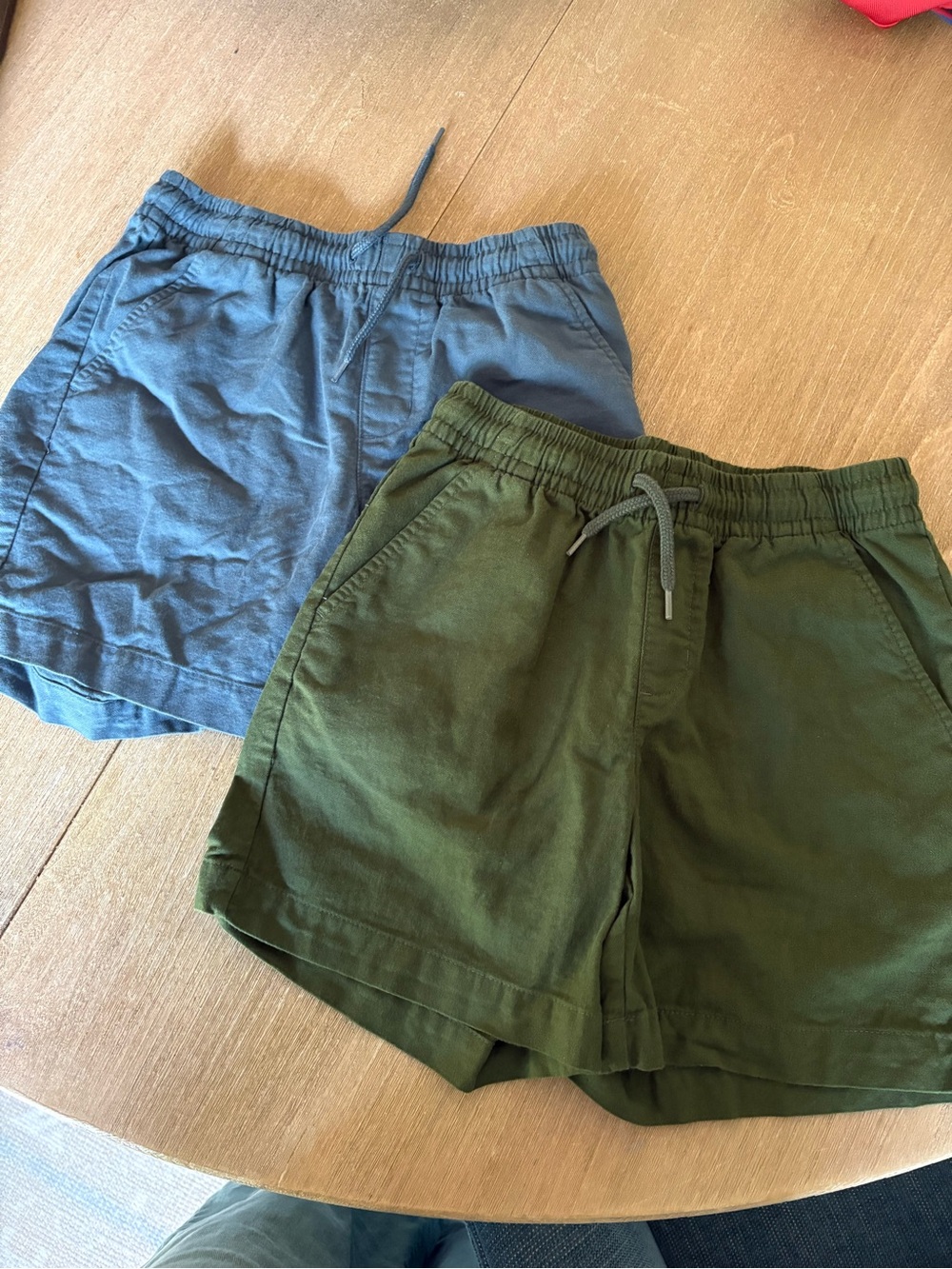 art class Olive Green and Blue Kids Drawstring Shorts